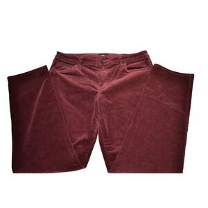 Kut from the Kloth Catherine Boyfriend Corduroy Pants Burgundy Womens 12 Maroon